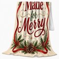thumbnail image 2 of Christmas Celebration Made, Festive Holiday Scene, Warm Flannel Blanket for Living Room and Reading Nook with Detailed Artwork, Art Lovers Christmas Gift, Festive Home Decor, 2 of 9