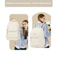 thumbnail image 3 of DAKIMOE School Backpack for College High Middle School Fashion Student bag, Cute Aesthetic Teen Bookbag for Teens Women, Beige, 3 of 8