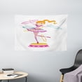 thumbnail image 1 of Circus Tapestry, Illustration of a Female Circus Performer Twirling Hoops While Standing on Platform, Wall Hanging for Bedroom Living Room Dorm Decor, 60W X 40L Inches, Multicolor, by Ambesonne, 1 of 2