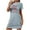 Blue, variant on Generic Womens Nightgowns Cotton Sleepwear Plus Size Sleep Shirt Short Sleeve Nightshirt Print Sleepshirt