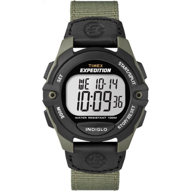 Timex T49993 Expedition Reloj digital CAT de tamaño completo con correa de material mixto verde/negro para hombre