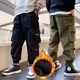 thumbnail image 2 of Pantalones para niños con forro polar, pantalones cargo holgados e informales, cálidos, de invierno, de terciopelo integrado, para niños, transfronterizos, 2 of 4