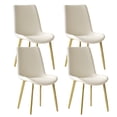 thumbnail image 6 of GZXS Modern Chic Dining Chairs Set of 4, White PU Leather Upholstered Side Chairs with Gold Metal Legs and Non-Slip Feet, Easy Assembly, 6 of 8