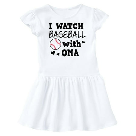 

Inktastic I Watch Baseball with My Oma Gift Baby Girl Dress