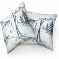 thumbnail image 2 of Pillow Case Ski Mountains Exciting Outdoors Sport with Skateboard in Winter Season Soft Decorative Set of 2,Square Home Decor Pillow Covers for Sofa Bedroom Car Couch 18X18 Inch, 2 of 6
