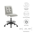 thumbnail image 6 of Modway Prim Metal and Vegan Leather Armless Drafting Chair in Black/Light Gray, 6 of 7