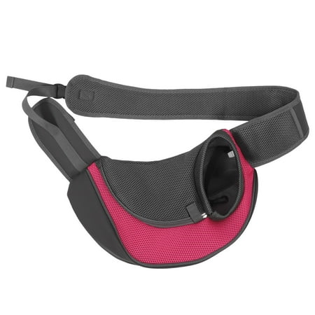 Masteelf Hands Free Dog Sling Bag Pet Shoulder Carrier 35*8.5*20cm Single-Shoulder Pet Travel Bag for Dog Cat Outside Walking - Size S(Rose Red)