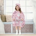 thumbnail image 7 of FORMRS Wearable Blanket Hoodie with Sleeves for Kids Cozy Flannel Sweatshirt, Pink Halloween, 7 of 7
