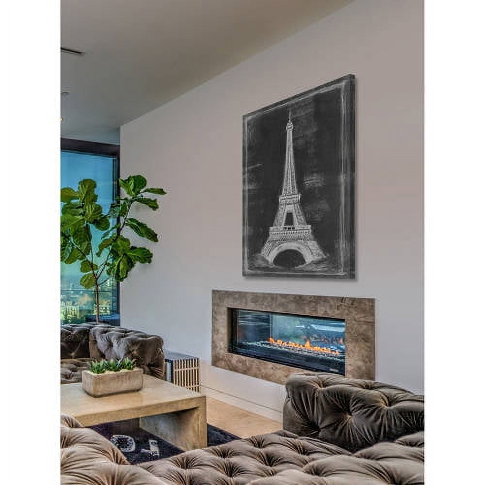 Marmont Hill "Eiffel Tower Blueprint" Painting Print on Wrapped Canvas