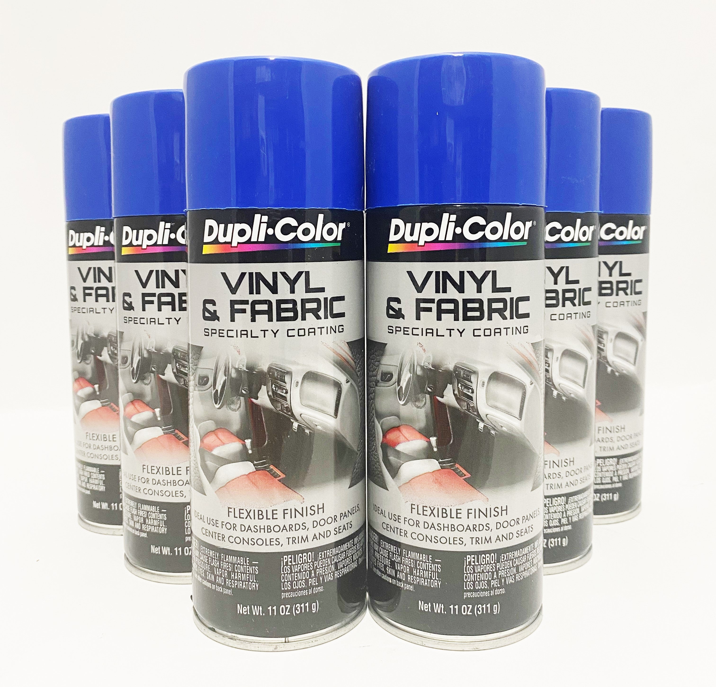 Duplicolor HVP102 6 Pack Vinyl & Fabric Spray Paint Blue 11 oz
