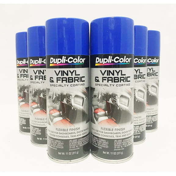 Dupli Color HVP102 Vinyl & Fabric Blue Flexible Finish 11 oz Spray Paint, 6 Pieces