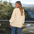 thumbnail image 4 of IDOPIP Womens Oversized Crewneck Sweatshirts Long Sleeve Side Slits Pullover Tops 2024 Fall Clothes, 4 of 5