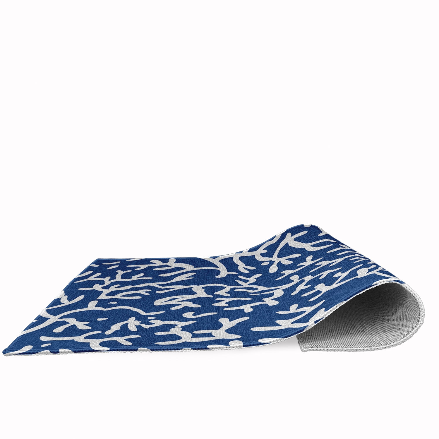24" 36" Simply Daisy Seaweed Beach Style Chenille Area Rug, Nautical Navy