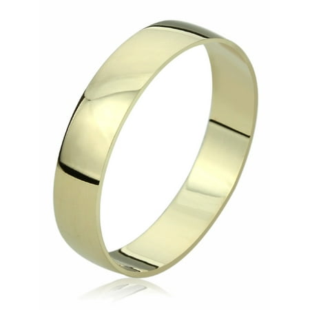 - Men Women 14K Yellow Gold Wedding Band 5mm Domed Classy Plain Ring