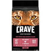 Crave Satisfy Their Nature Indoor Adult Cat Food Chicken & Salmon -- 10 Lb