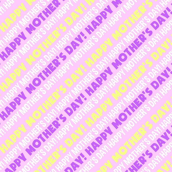 Happy Mother's Day Pink Purple Yellow Premium Gift Wrap Wrapping Paper Roll