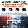 thumbnail image 2 of 2017 Audi A3 Sportback e-tron Beam Wiper Blades Wipers w/1yr Warranty (Set of 3) w/Rear Wiper, 2 of 5