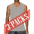 thumbnail image 1 of J. METHOD Men's Premium Basic Casual Plain Tank Top Sleeveless Crewneck Active Workout T Shirts NEMT106 3 PC Heather Grey S, 1 of 4