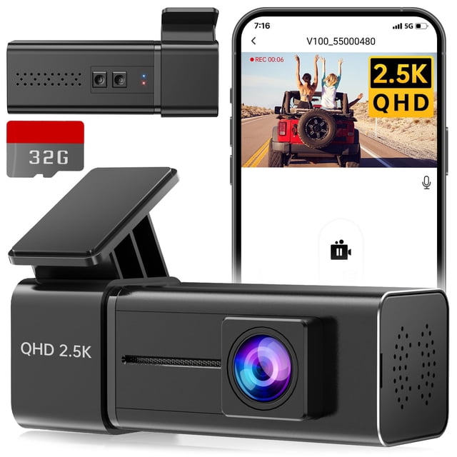 Cámara delantera Dash Cam E-YEEGER WiFi 2.5K 1440P negra
