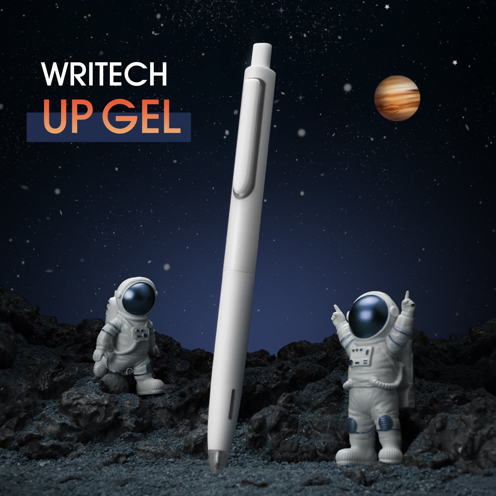 WRITECH Gel Pens Fine Point: 0.5mm No Smear & Smudge Black Ink Pen Click for Journaling Sketching Drawing Notetaking Retractable Extra Finepoint Smooth Writing Silent Pen Set Non Bleed 8ct Up-Gel