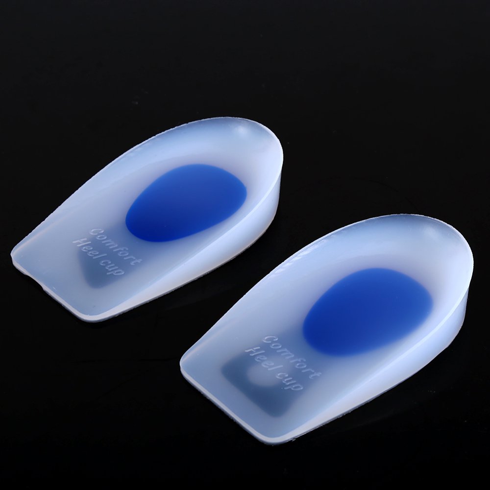 WALFRONT 1 Pair Silicon Gel Heel Cup Cushion Plantillas Fascitis