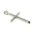 thumbnail image 5 of 14K White Gold Classic Cross Pendant with 1.2mm Singapore Chain Chain Necklace, 5 of 6