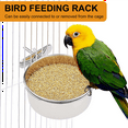 thumbnail image 4 of 2 x bird parrot feeding cups with clamps 1 x bird food holder 2 x rattan balls-As shown in color, 4 of 8