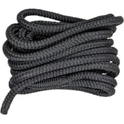 South Bend Rope Marine Grade Double Braided Nylon Dock Line w/Eye Splice (Black, 3/8-inch x 20 feet)