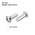 thumbnail image 2 of M3x10mm Machine Screws Hex Socket Round Head Screw 304 Stainless Steel Fasteners Bolts 20 pcs, 2 of 3