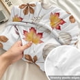 thumbnail image 4 of King Size Fitted Sheet Set - White Pumpkins Fall 3 Piece Bedding Sets 16" Deep Pocket Fitted Sheet with 2 Pillowcases, Thanksgiving Maple Leaves Autumn Brushed Microfiber Hotel Luxury Bed Sheets, 4 of 9