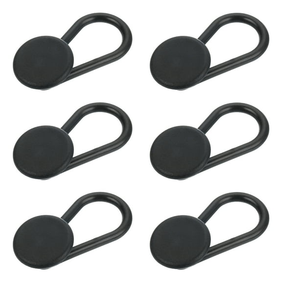 Button Extenders for Jeans, 6Pack 15mm Flexible Pants Button Extender, Waistband No Sew Instant Extension (Black)