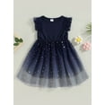 thumbnail image 6 of jxxiatang Toddler Girls Summer Sleeveless O Neck Star Moon Print Tulle Dress, 6 of 9