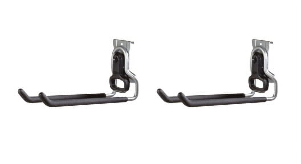 (2 pack) Rubbermaid Garage FastTrack Rail Multi-Purpose Hook Bundle, 2-Pack, Satin Nickel