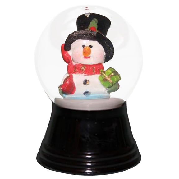 Alexander Taron 2.5" Black and White Perzy Snow Globe Small Snowman with Scarf Decoration