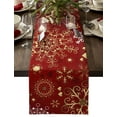 thumbnail image 2 of Christmas Snowflake Texture Linen Table Runners Wedding Decoration Washable Holiday Party Dining Table Runner Table Decoration, 2 of 5
