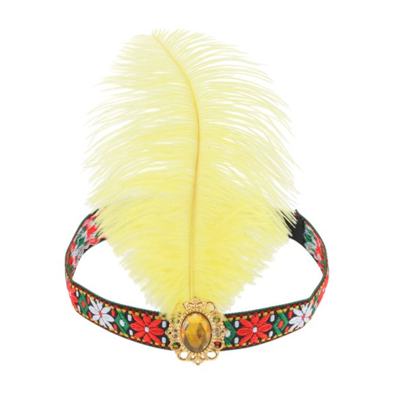 Unique Bargains Feather Headband Yellow 1 Pc Yellow