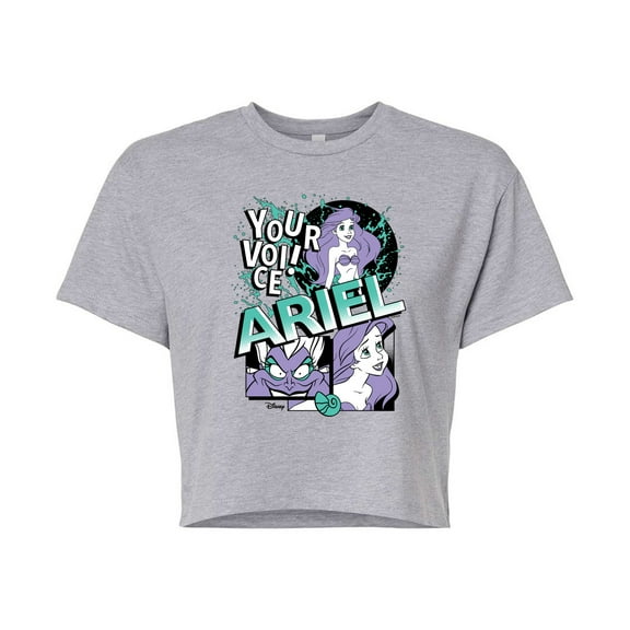 Disney Princess - Ariel Pop - Juniors Cropped Cotton Blend T-Shirt