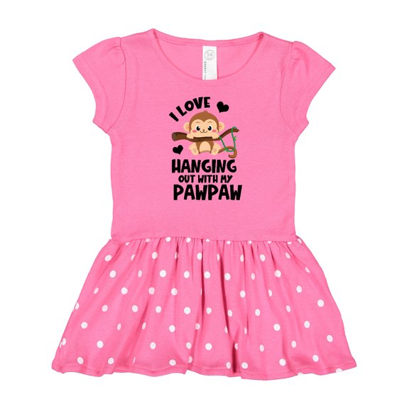 Inktastic Monkey I Love Hanging out with My Pawpaw Gift Baby Girl Dress