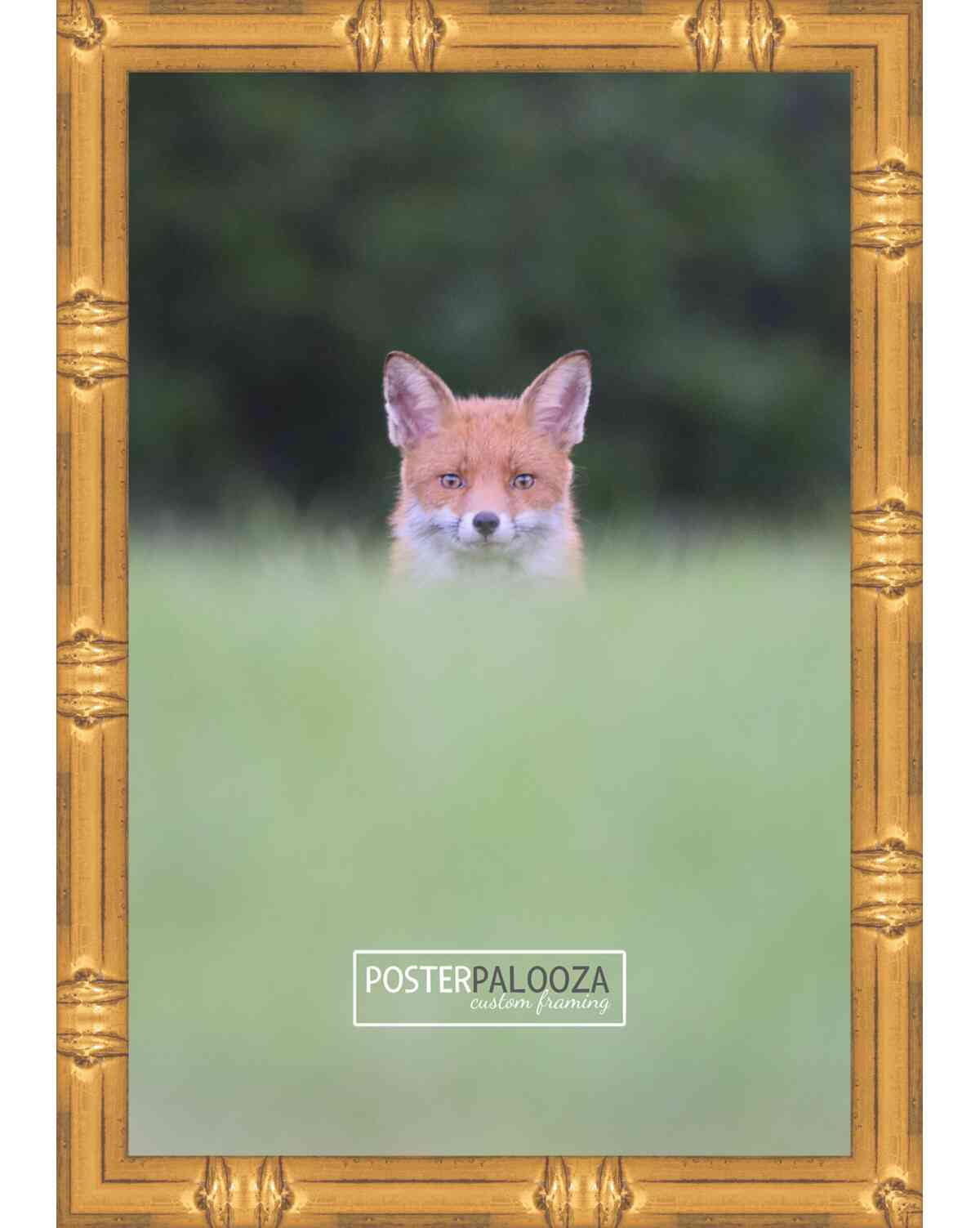 18x24 Gold Bamboo Picture Frame - UV Acrylic, Foam Board Backing, Hanging Hardware