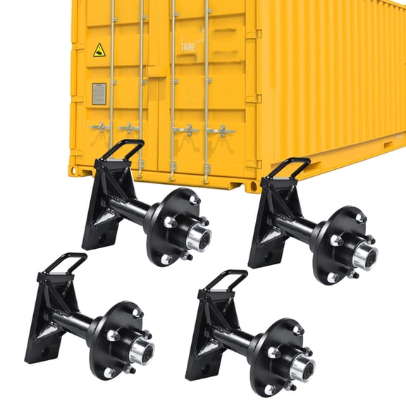 4 Pack Bolt on Wheels 8800Lb Hub Shipping Container Wheels Kit