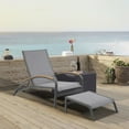thumbnail image 2 of Ulax Furniture Aluminum Chaise Lounge Chair Outdoor Adjustable Recliner Chair with Wheels and Ottoman (Gray), 2 of 10