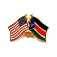 thumbnail image 4 of Box of 12 South Sudan & US Crossed Flag Lapel Pins, South Sudanese & American Double Friendship Pin Badge, 4 of 4
