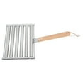 Detachable Stainless Steel Hot Dog Sausage Roller Rack Steamer With Extra Long Wood Handle 4