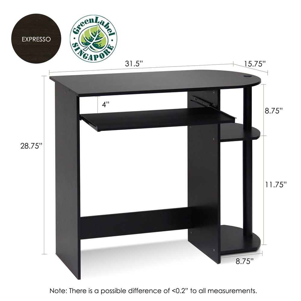 Furinno Simplistic Easy Assembly Computer Desk, Espresso