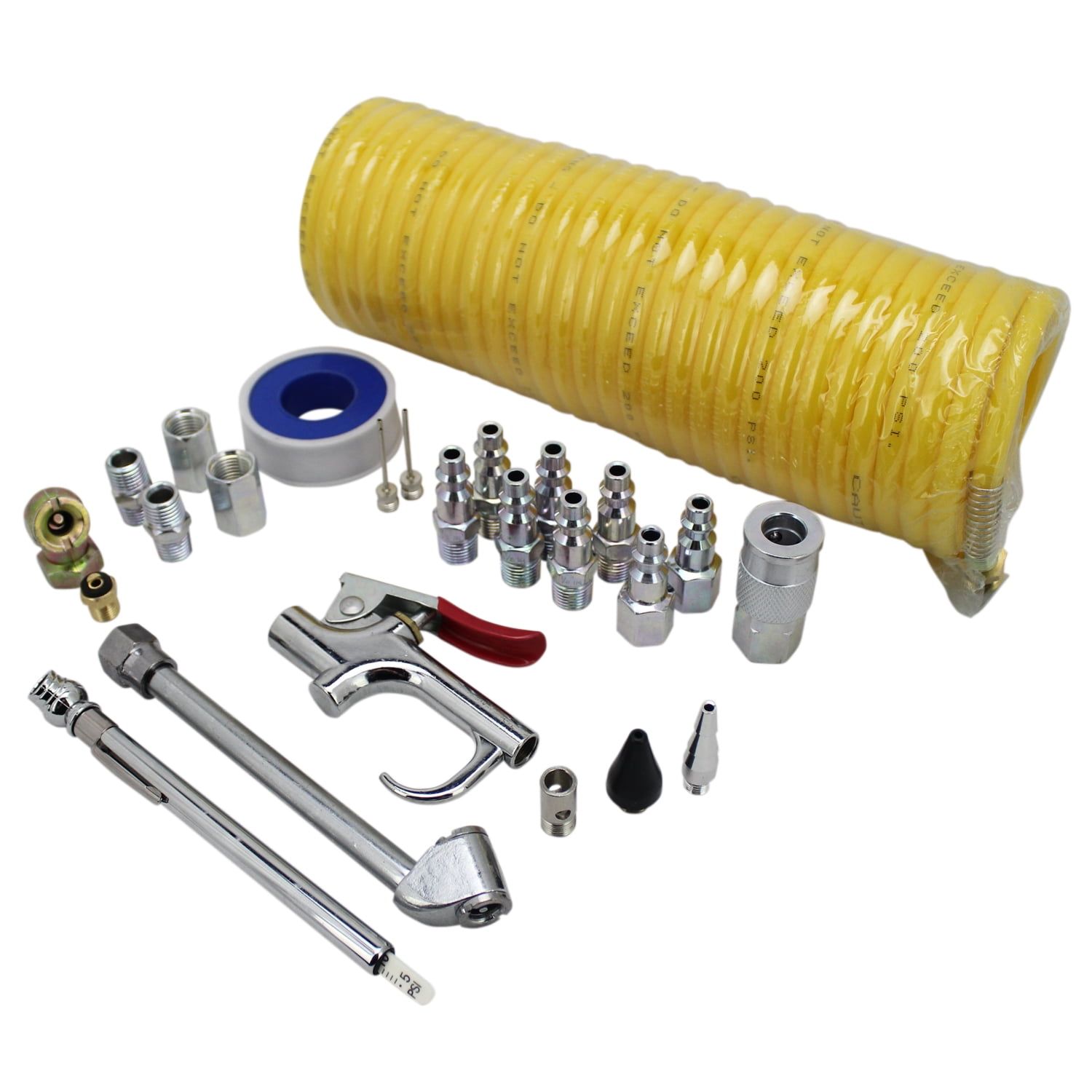 Air Hose Kit-7.5 Meters PVC Pneumatic Air Compressor Hose Accessory Kit with American Quick Connect