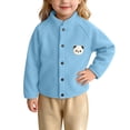thumbnail image 2 of Mlzmgr Girls Clothes Fall Winter Warm Jackets Button down Stand Collar Fleece Thick Thermal Cute Tops for Toddler Kids（Blue), 2 of 9