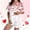 Pink(New), variant on PNTUTB Fashion Women's Heart Print Casual Collared Pocket Short Sleeve Top with Elastic Waist Shorts Pajama Set