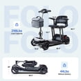 thumbnail image 3 of ScootNGo 4-Wheel Foldable Mobility Scooter for Seniors - 44lbs Ultra Lightweight, Airline Approved, with USB Port & Removable Battery, 3 of 13