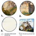 thumbnail image 3 of Designart "Scenic Views French Castle on the Mountain" Architecture Framed Wall Art - Traditional Blue Castles Entryway Framed Wall Art Print, 3 of 6