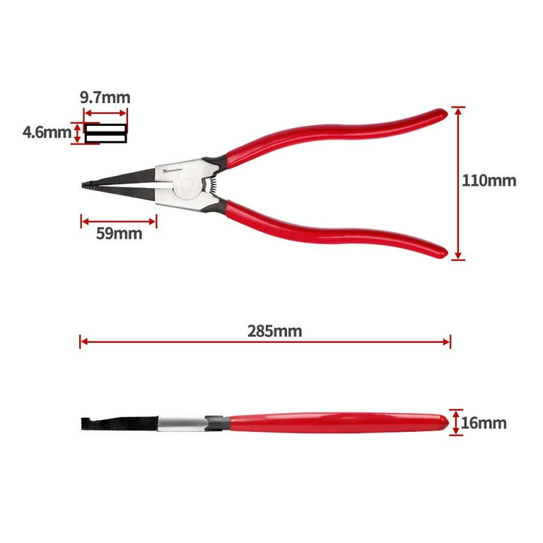 SPEEDWOX 11 Inches Lock Ring Pliers Special Retaining Ring Pliers for Removing Installing Gearshift Locking Rings Angle Tip Circlip Plier Automobile